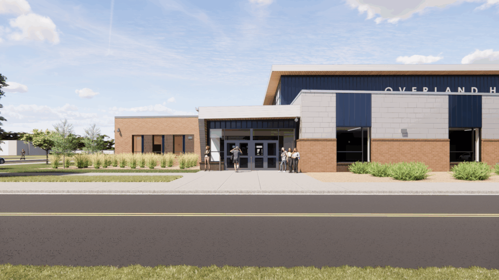 OHS new pool natatorium exterior view of main entry